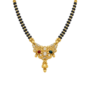 Traditional Floral Stone Pendant Mangalsutra Necklace