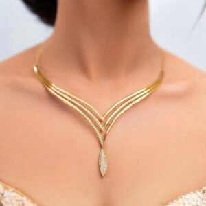Elegant Layered V-Shaped Diamond Necklace
