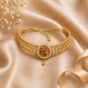 Elegant Traditional Wear Gold Choker