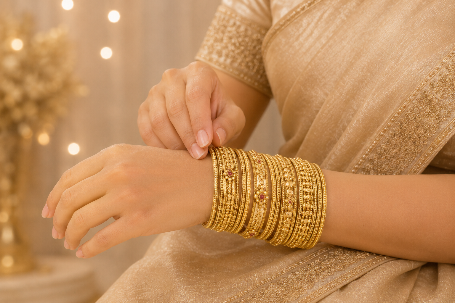 Exquisite Wedding Wear Gold Bridal Bangles