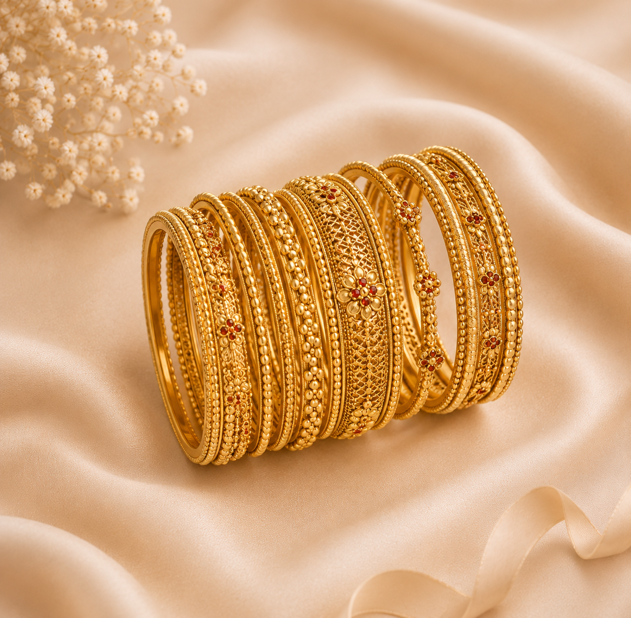 Elegant Traditional Wear Gold Bangles