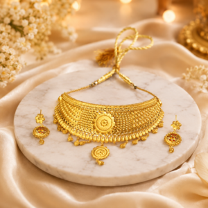 Elegant Traditional Wear Gold Jewellery Set